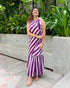 DEEP PURPLE STRIPPED  DRESS