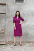 Magenta-Purple Knee Length Dress